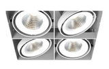 Eurofase Lighting TE224BLED-35-4-02 12-in 104W Recessed Downlight, Quad, Wide, 120V, 1000 lm, 3500K, White Finish