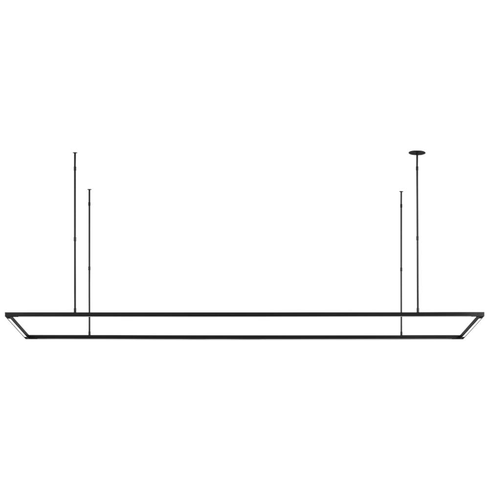 Visual Comfort Architectural 700LSSTG84B-LED927-277 Mick De Giulio Stagger Halo 84" Black LED Linear Suspension 2700K