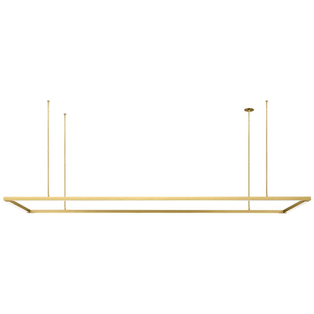 Visual Comfort Architectural 700LSSTG84NB-LED927-277 Mick De Giulio Stagger Halo 84" Natural Brass LED Linear Suspension 2700K