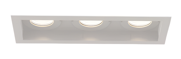 Eurofase Lighting TGO3TL02RFRFF1535WCL Tango 3-Light Trimless Recessed Fixed, Wattage 15W, Color Temperature 3500K, Beam Angle Wide 38°, Clear Diffuser, White Finish
