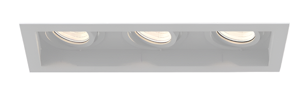 Eurofase Lighting TGO3TL02RGRGG1535WCL Tango 3-Light Trimless Recessed Gimbal, Wattage 15W, Color Temperature 3500K, Beam Angle Wide 38°, Clear Diffuser, White Finish