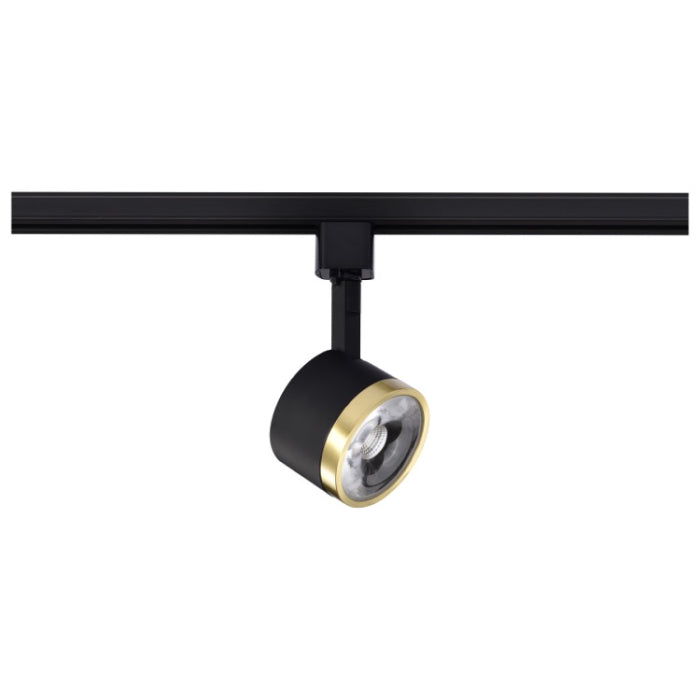 Nuvo TH635 LED Round Track Head, Wattage 12W, Color Temperature 3000K, 24° Beam, Matte Black / Brushed Brass