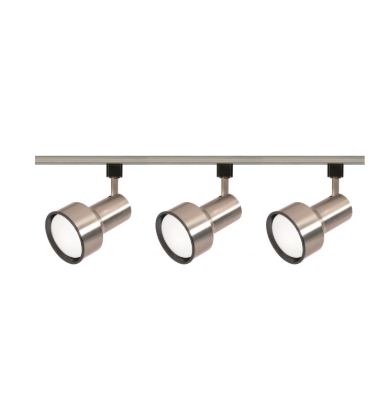 Nuvo TK340 3 Light - R30 - Step Cylinder Track Kit - 4 foot Track - Brushed Nickel Finish