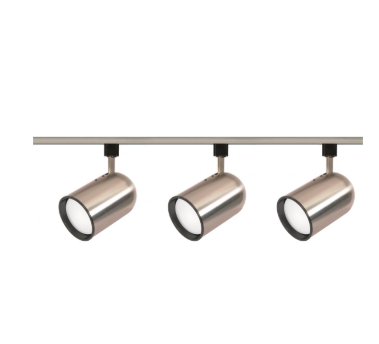Nuvo TK342 3 Light - R30 - Bullet Cylinder Track Kit Light - 4 foot Track - Brushed Nickel Finish