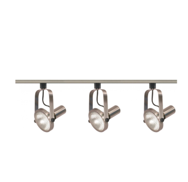 Nuvo TK343 3 Light - PAR30 - Gimbal Ring Track Kit - 4 foot Track - Brushed Nickel Finish