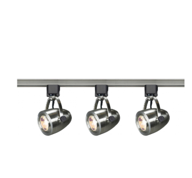 Nuvo TK417 LED Track Lighting Kit Light - 12 Watt LED - 3000K - 4 foot Track - 36 degree - Pinch back shape - Brushed Nickel finish