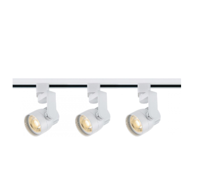 Nuvo TK423 LED Track Lighting Kit Light - 12 Watt LED - 3000K - 4 foot Track - 36 degree - Round shape with angle arm - White finish