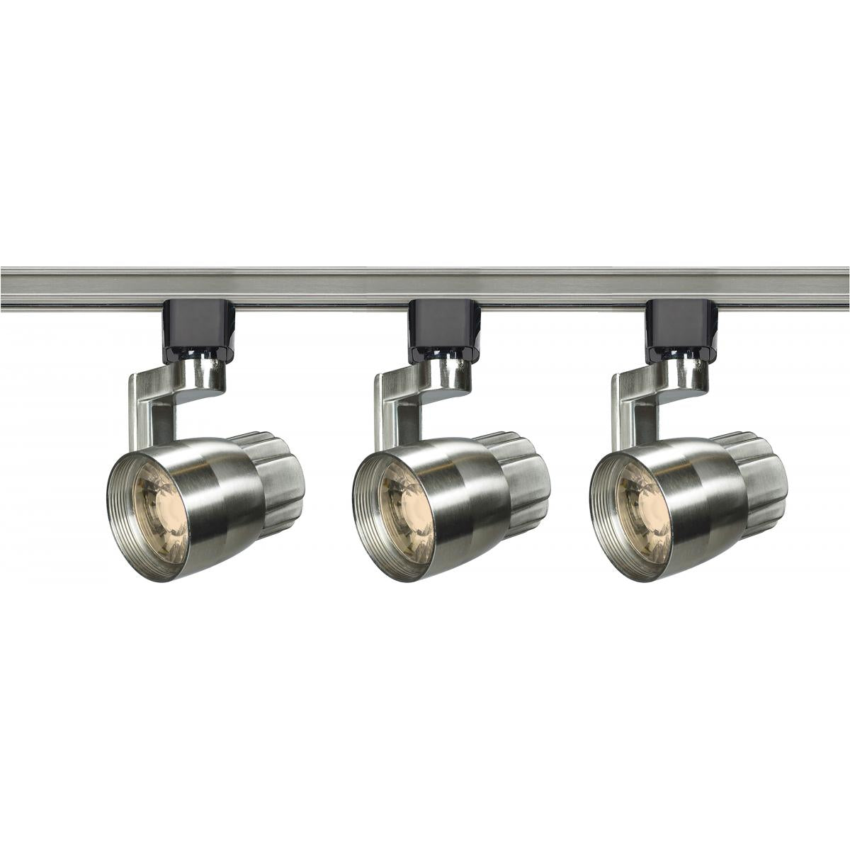 Nuvo TK427 Track Kit 12W LED Angle Arm Track Lighting - 4ft Brushed Nickel Finish, 3000K Warm White, 36° Beam, 120V Dimmable, cETLus Dry-Rated