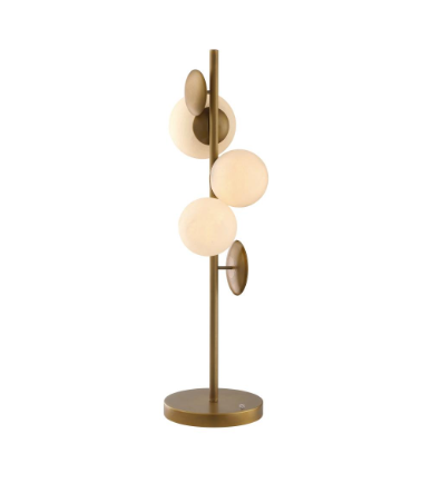 SDQ Lighting TL36703VB Contemporary Vintage Brass / Alabaster LED Table Lamp