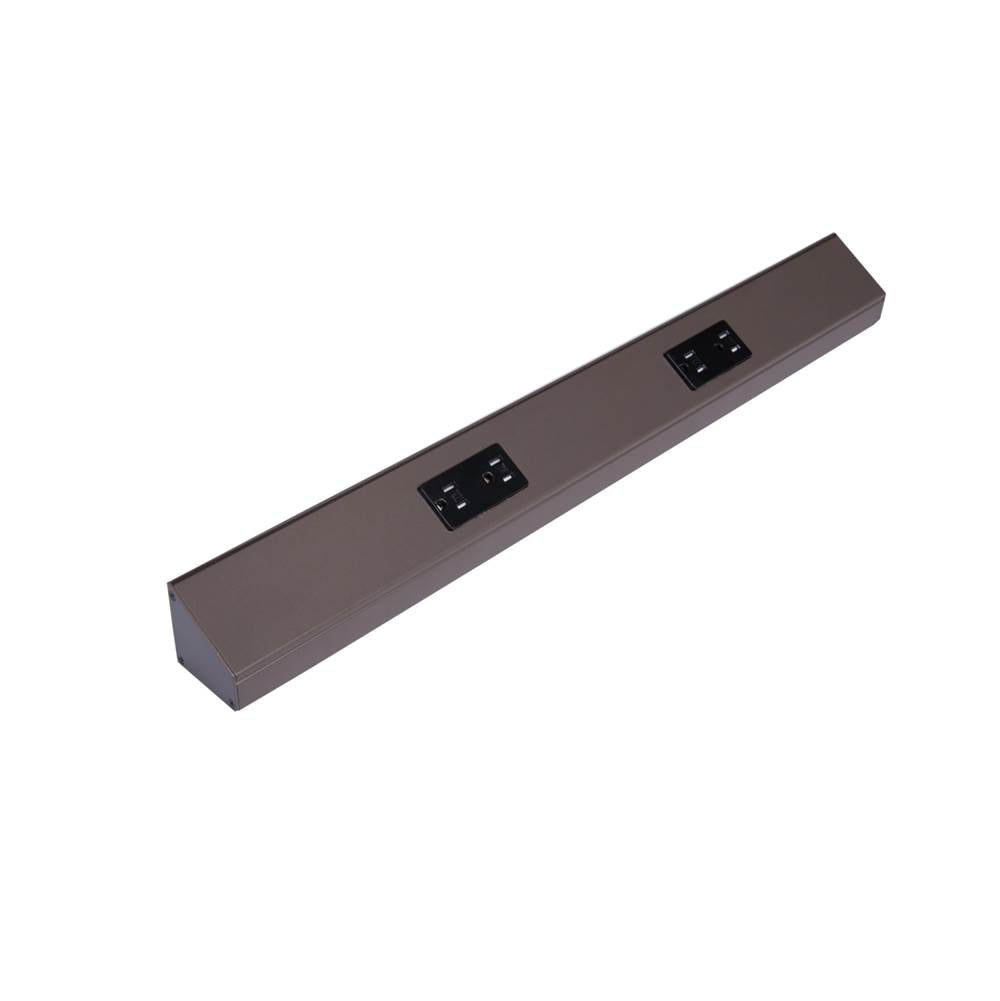 Task Lighting TR12-1BDBZ-6PK 12'' TR Series Angle Power Strip, Bronze Finish, Black Receptacles, Pack Of 6