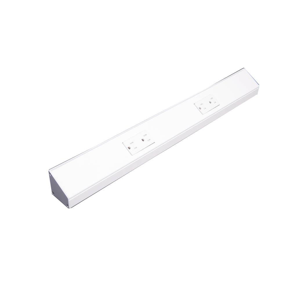 Task Lighting TR12-1WDWT-6PK 12'' TR Series Angle Power Strip, White Finish, White Receptacles, Pack Of 6