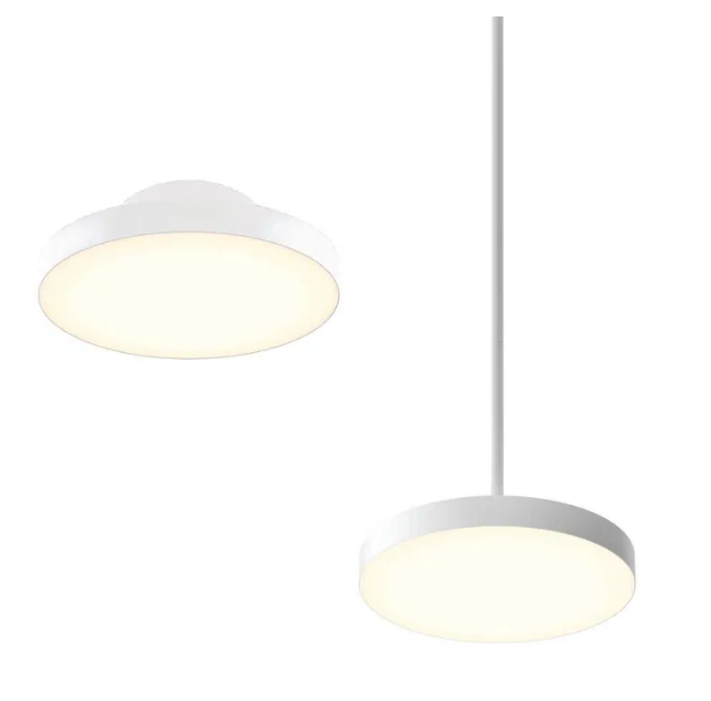 Dals Lighting TLPF12-CC-UNV-WH 12 Inch 2-in-1 LED Pendant and Flush Mount Light 120-347V, 5CCT