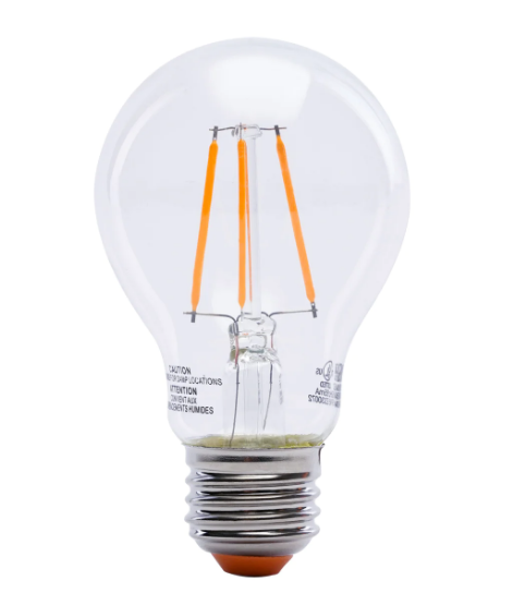Feit Electric A19/TO/LED Clear Glass Orange A19 Dimmable LED Filament Light Bulb, Wattage 4.5W, Voltage 120V