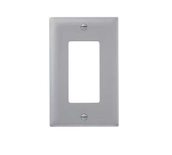 Wattstopper TP26GRY Thermoplastic 1-Gang Decorator Wall Plate, Gray Finish