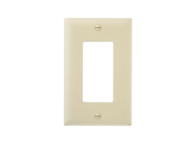 Wattstopper TP26I Thermoplastic 1-Gang Decorator Wall Plate, Ivory Finish