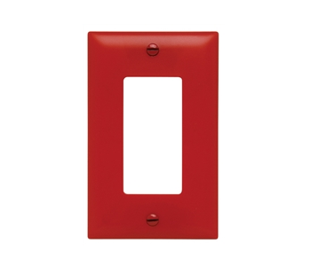 Wattstopper TP26RED Thermoplastic 1-Gang Decorator Wall Plate, Red Finish