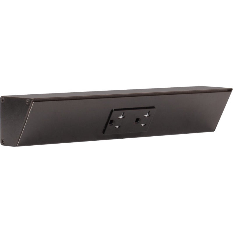 Task Lighting TR12-1BD-P-BK 12" Angled Power Strip - 1 Black Duplex Receptacle - Black Finish