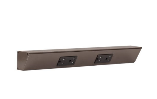 Task Lighting TR18-2BDBZ-6PK 18" Angled Power Strip - 2 Black Duplex Receptacles - Bronze Finish (6-Pack)
