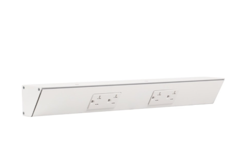 Task Lighting TR18-2WDWT-6PK 18" Angled Power Strip - 2 White Duplex Receptacles - White Finish (6-Pack)