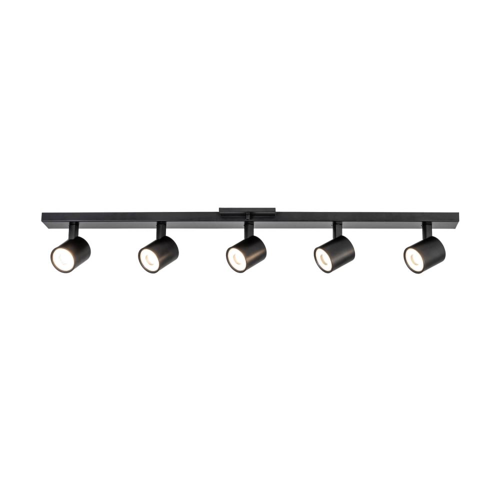 Kuzco Lighting TR19035-BK-5CCT-UNV-010 Arnold 35 inch CCT LED 5-Head Track Light in Black with Clear Acrylic TIR Optics, Multi-Color Temperature, Wattage 50W
