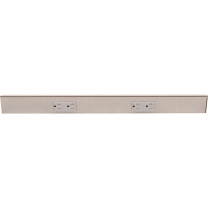 Task Lighting TR24-2GD-P-SN 24" Angled Power Strip, 2 Gray Duplex Receptacles, Satin Nickel Finish