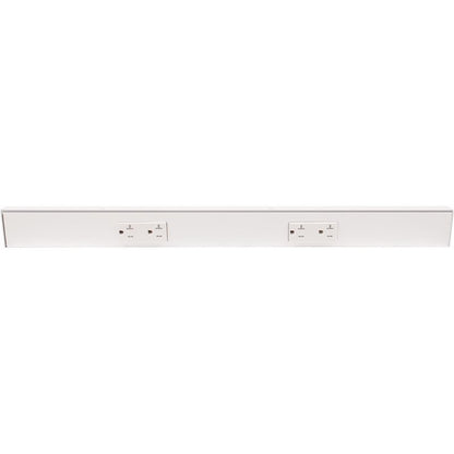 Task Lighting TR24-2WD-P-WT 24" Angled Power Strip, 2 White Duplex Receptacles, White Finish