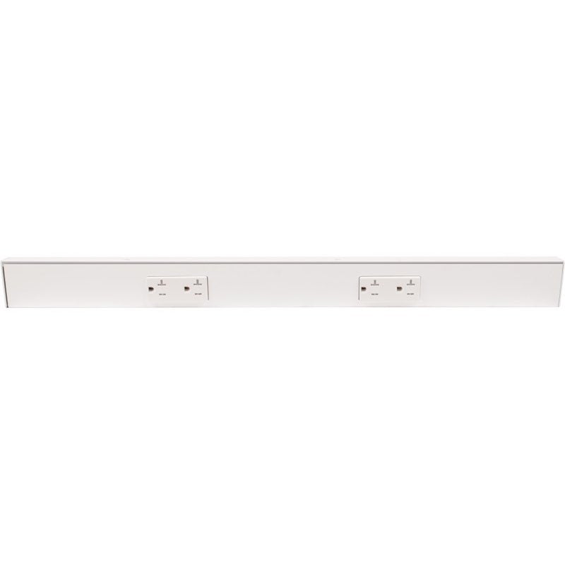 Task Lighting TR24-2WD-P-WT 24" Angled Power Strip, 2 White Duplex Receptacles, White Finish