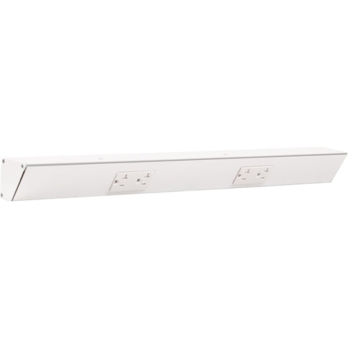 Task Lighting TR24-2WDWT-6PK 24" Angled Power Strip - 2 White Duplex Receptacles - White Finish