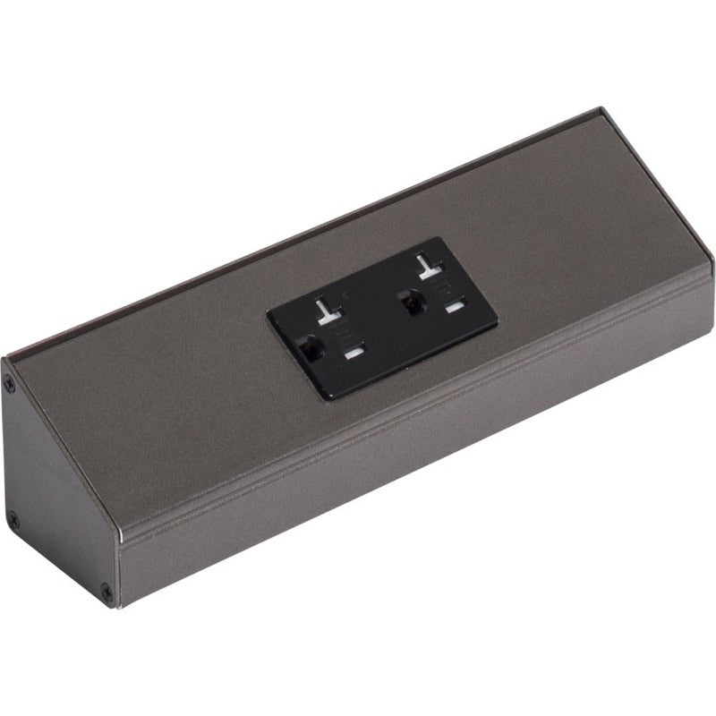 Task Lighting TR9-1BDBZ-6PK 9" Angled Power Strip - 1 Black Duplex Receptacle - Bronze Finish, Pack of 6