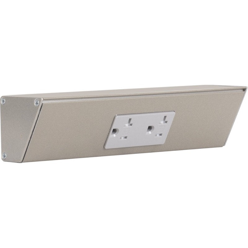 Task Lighting TR9-1GD-P-SN 9" Angled Power Strip - 1 Gray Duplex Receptacle - Satin Nickel Finish