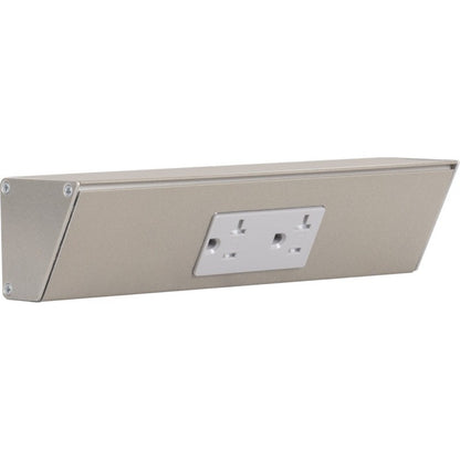 Task Lighting TR9-1GD-P-SN 9" Angled Power Strip - 1 Gray Duplex Receptacle - Satin Nickel Finish