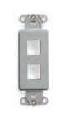 Task Lighting TRO-2PORT-B Decora insert for 2 snap-in connectors for voice, data, & video Black Finish