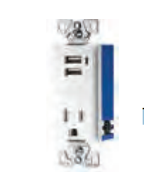 Task Lighting TRO-USB/REC-GY Combination 2.4 amp USB ports and 15 amp receptacle Grey Finish