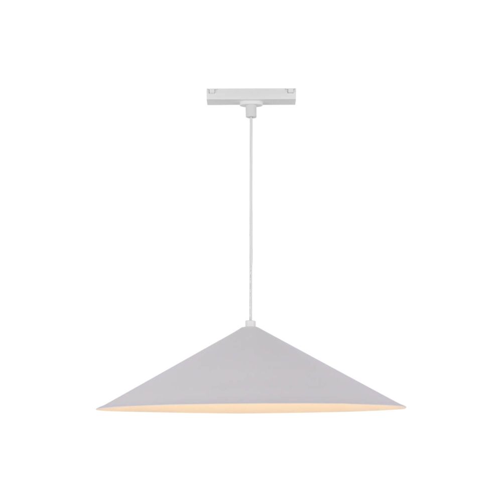 Kuzco Lighting TRP73915-WH-4K Luiz 16 inch LED Track Pendant in White with Steel Shade and Frosted Acrylic Diffuser, Color Temperature 4000K, Wattage 12W
