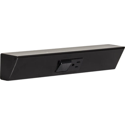Task Lighting TRS12-1B-BK 12" Angled Power Strip, 1 Black Single Receptacle / Switch, Black Finish