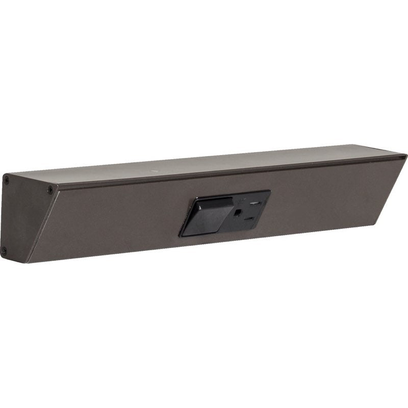 Task Lighting TRS12-1B-BZ 12" Angled Power Strip, 1 Black Single Receptacle / Switch, Bronze Finish