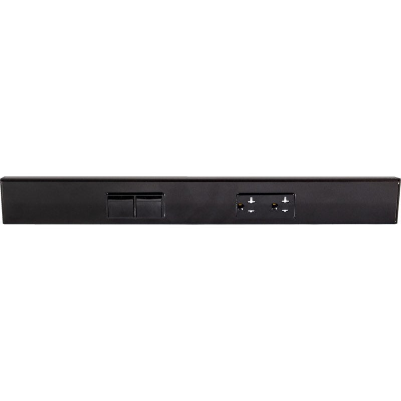 Task Lighting TRS18-2B-BK-LS 18" Angled Power Strip - 1 Black Duplex Receptacle - 2 Black Left Side Switches - Black Finish