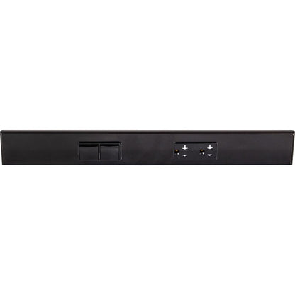 Task Lighting TRS18-2B-BK-LS 18" Angled Power Strip - 1 Black Duplex Receptacle - 2 Black Left Side Switches - Black Finish