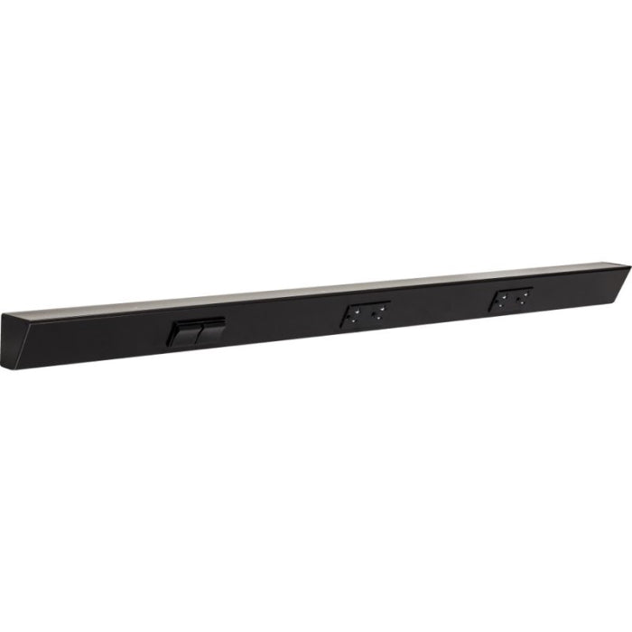 Task Lighting TRS30-3B-BK-LS 30" Angled Power Strip - 2 Black Duplex Receptacles - 2 Black Left Side Switches - Black Finish