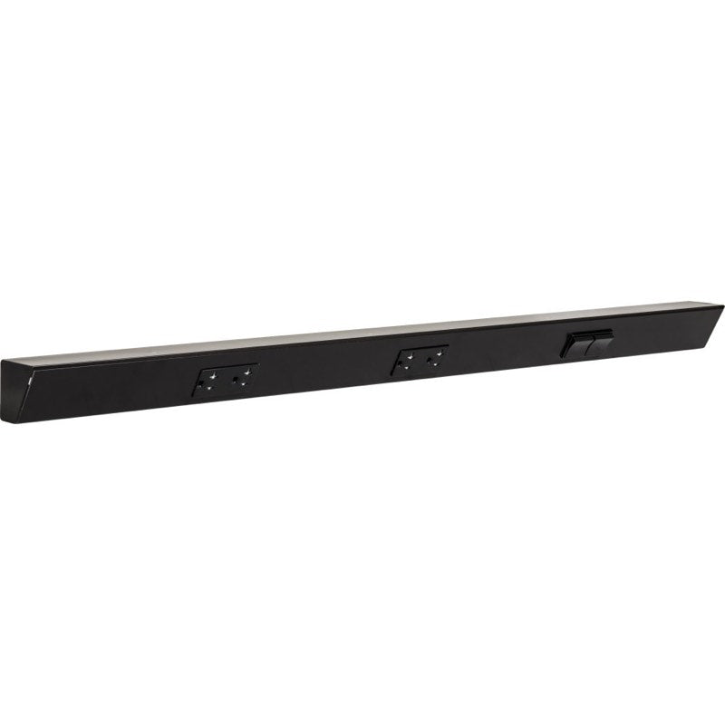 Task Lighting TRS36-3B-BK-RS 36" Angled Power Strip with Black Duplex Receptacles / Right Side Switches, Black Finish