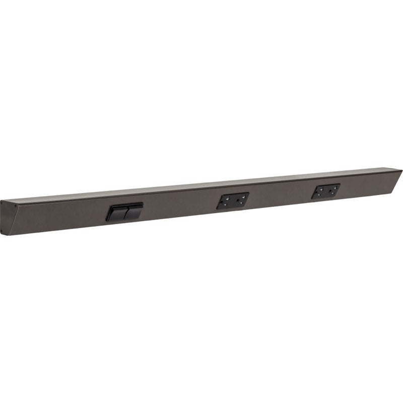Task Lighting TRS36-3B-BZ-LS 36" Angled Power Strip with Black Duplex Receptacles / Left Side Switches, Bronze Finish