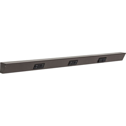 Task Lighting TRS36-3B-BZ-RS 36" Angled Power Strip with Black Duplex Receptacles / Right Side Switches, Bronze Finish