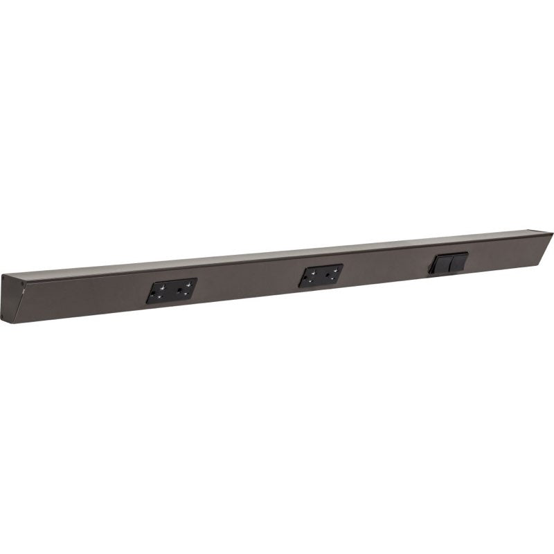 Task Lighting TRS36-3B-BZ-RS 36" Angled Power Strip with Black Duplex Receptacles / Right Side Switches, Bronze Finish