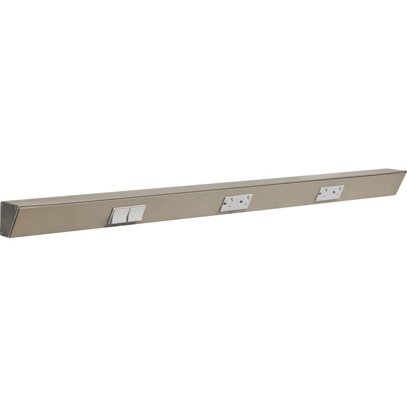 Task Lighting TRS36-3G-SN-LS 36" Angled Power Strip with Gray Duplex Receptacles / Left Side Switches, Satin Nickel Finish