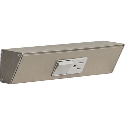 Task Lighting TRS9-1G-SN 9" Angled Power Strip, 1 Gray Single Receptacle / Switch, Satin Nickel