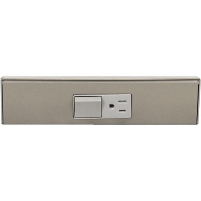 Task Lighting TRS9-1G-SN 9" Angled Power Strip, 1 Gray Single Receptacle / Switch, Satin Nickel