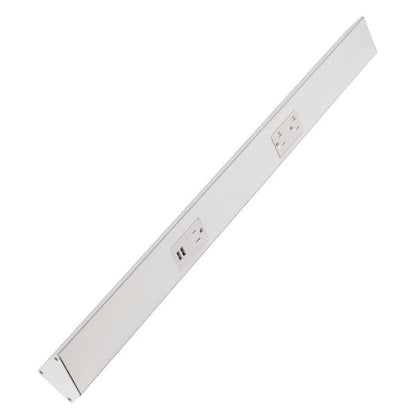Task Lighting TRU30-2WD-P-WT 30" Angled Power Strip with White USB / Receptacles, White Finish