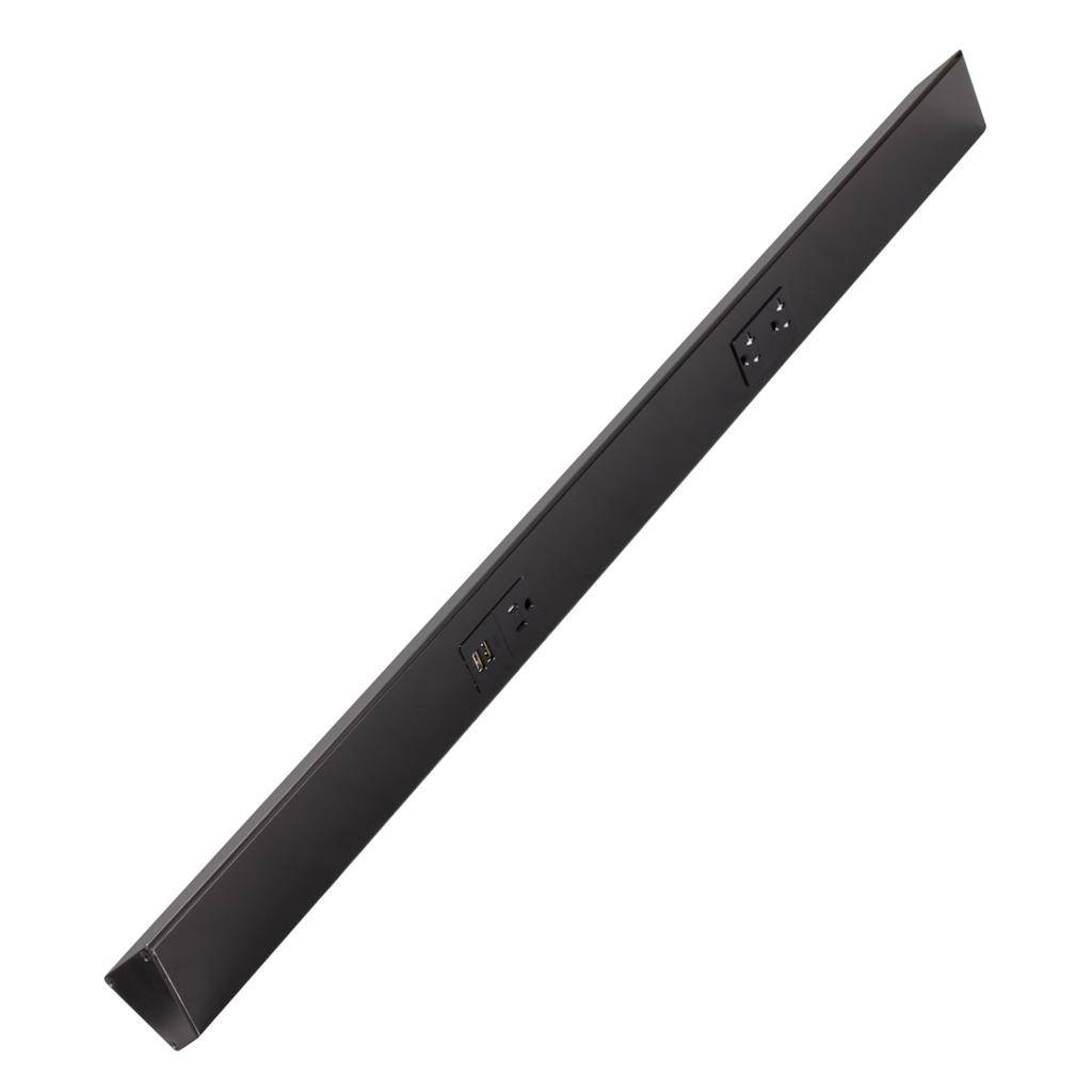 Task Lighting TRU36-2BD-P-BK 36" Angled Power Strip with Black USB / Receptacles, Black Finish