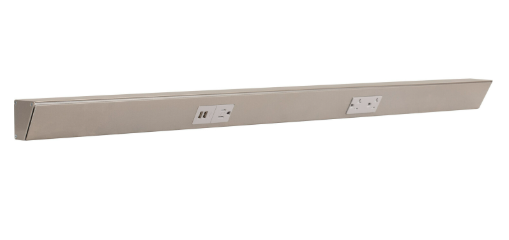 Task Lighting TRU36-2GD-P-SN 36" Angled Power Strip with Gray USB / Receptacles, Satin Nickel Finish