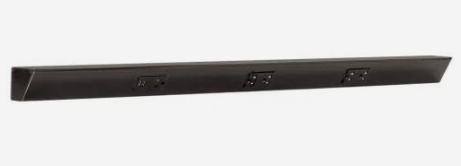 Task Lighting TRU42-3BD-P-BK 42" Angled Power Strip with Black USB / Receptacles - Black Finish